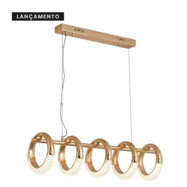 Imagem de Pendente Diamond 80X21x21- Cristal E Metal Rose Gold