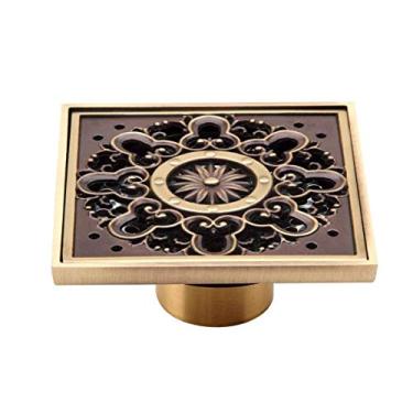 Imagem de Piso de drenagem de chuveiro quadrado com tampa removível invisível espessada anti-odor de padrão de filtro Home Hotel Acessórios de cobre para banheiro