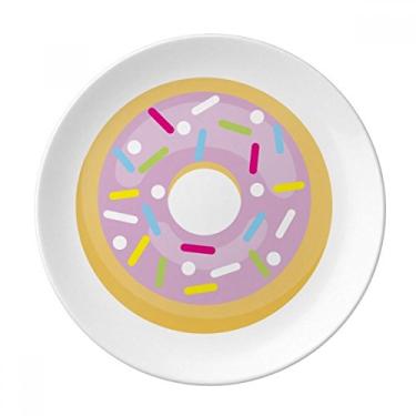 Imagem de Rosquinha roxa Sobremesa Prato de Comida Doce Decorativo de Porcelana Salver Prato de Jantar
