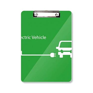Imagem de Plugue de carregamento de veículos energéticos protege o meio ambiente pasta, bloco de notas placa de apoio A4