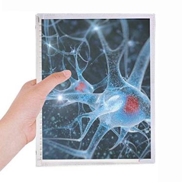 Imagem de Caderno com detalhes de imagem de células cerebrais, diário de folhas soltas recarregável, material de papelaria