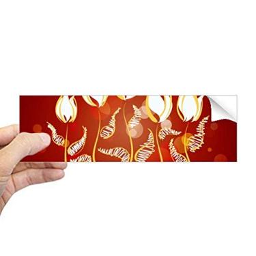 Imagem de DIYthinker Adesivo retangular de tulipa pintado à mão para janela de notebook