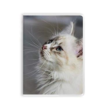 Imagem de Caderno de desenho de animal de estimação branco com desenho fofo e capa de goma