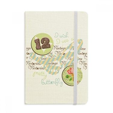 Imagem de Caderno com estampa de rosa e borboleta, capa dura oficial, diário clássico
