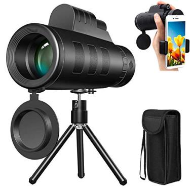Imagem de Telescópio monocular 40x60, monocular High Power Star com suporte para smartphone e tripé, telescópio zoom impermeável, BAK4 Dual Focus para observação de pássaros