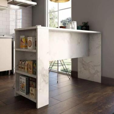Imagem de Bancada Mesa Gourmet para Cozinha 150cm X 97cm com 3 Prateleiras Supre