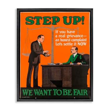 Imagem de Stupell Industries Pôster antigo de advogado preto emoldurado com tela flutuante design de arte de parede por Marcus Jules, 25 x 31