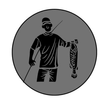 Imagem de Adesivo Personalizado para Pescaria, Circular, 150mm, Modelos Variados (PESCA-286, BOPP, 150MM)