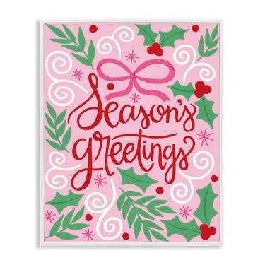 Imagem de Stupell Industries Cute Lettering Season's Greetings White Framed Giclee Art Design por Taylor Shannon Designs, 61 x 76 cm