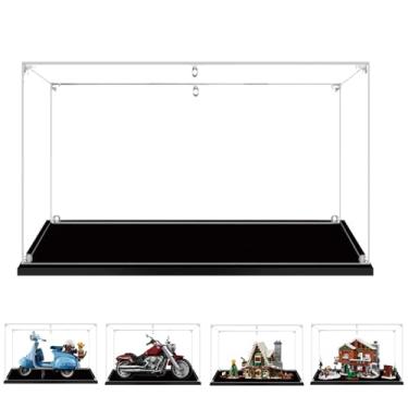 Imagem de BOOVAX Vitrine Para Lego 10269 10298 10325 10275 - Caixa De Acrílico Transparente [Harley-Davidson-Fatboy/Vespa 125/Clube Dos Elfos/Alpine Lodge] 15,7 X 7,8 9,8 Polegadas