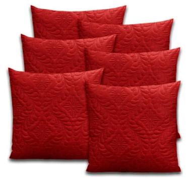 Imagem de Kit 6 Capas De Almofada 40cmx40cm Matelada Ultrassônico (Vinho)