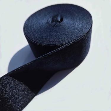 Imagem de Fita de veludo azul marinho 3,8 cm para decoração de guirlanda de Natal, ornamentos artesanais artesanais, embrulho de presente e fabricação de laços (azul-marinho, 3,8 cm a 5 jardas)