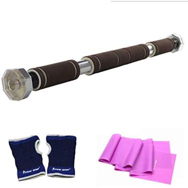 Imagem de Barra de puxar para porta parafuso na barra horizontal na porta interna pull-ups equipamentos fitness barras paralelas