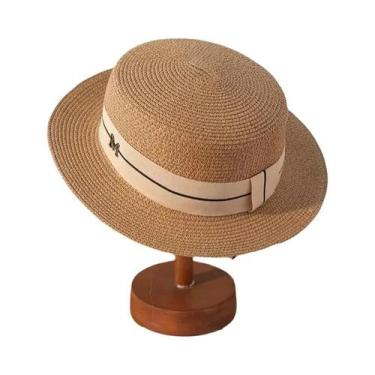 Imagem de Chapéu Panamá De Palha Com Aba Larga Para Mulheres, Letras Bordadas, C