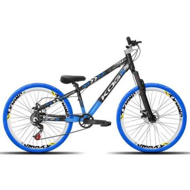 Imagem de Bicicleta aro 26 KOG Freeride Kit Single Pneus Flame, Preto, Azul 3