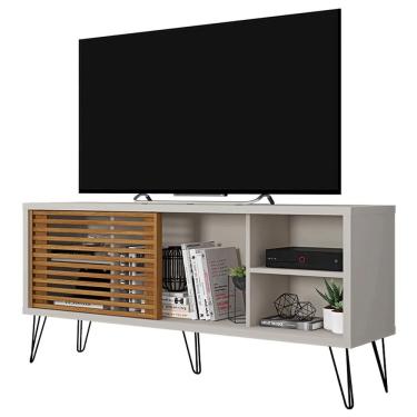 Imagem de Rack Bancada Para TV Até 55 Pol Frizz 136cm Pés De Ferro