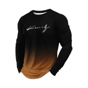 Imagem de Camiseta Masculina Casual Esportiva De Manga Longa Com Estampa 3D, Res