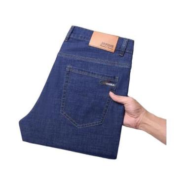 Imagem de Calças Jeans Masculinas De Verão E Primavera, Estilo Casual, Corte Ret