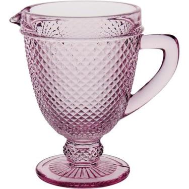 Imagem de Jarra Imperial Home&Co 20x20x15cm Vidro Rosa 1L para Água Suco Drinks 