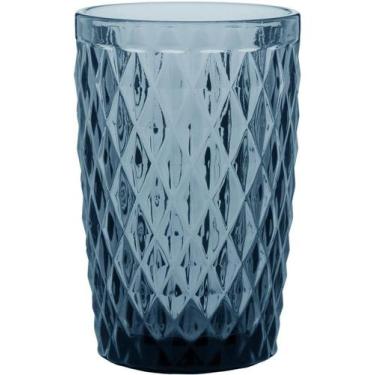 Imagem de Copo Home&Co 12x8x8cm Vidro Azul 370ml 6pçs Bebidas Água Suco e Coquet