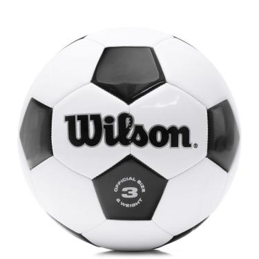 Imagem de Bola de Futebol de Campo Wilson Traditional Branca e Preta - Tamanho 3