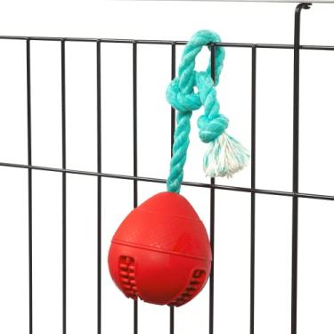 Imagem de FOSSA Brinquedos interativos para cães, auxiliares de treinamento de gaiola para filhotes, dispensador de petiscos de quebra-cabeça com corda