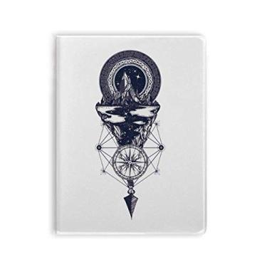 Imagem de Caderno Iceberg Compasso Estrelas Arte Padrão Caderno Goma Diário Capa Macia