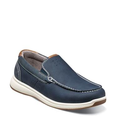 Imagem de Florsheim Mocassim masculino Crossover Moc Toe Jr. (bebê/criança pequena), Azul marino, 14