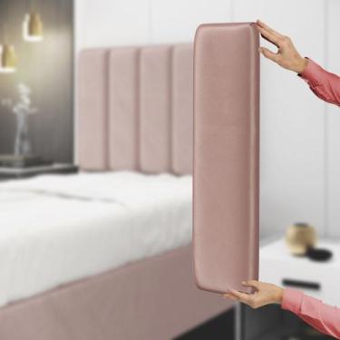 Imagem de Painel Modulado Nashira 200 / N-031 Veludo Rosê Claro - ARADECOR, Rosê