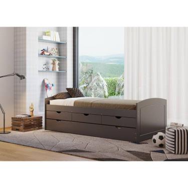 Imagem de Bicama Infantil 3 Gavetas em Madeira Maciça Lisa Cool Gray