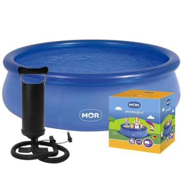 Imagem de Piscina Inflável 3.400 Litros Circular 270cm PVC com Bomba Manual Azul Mor