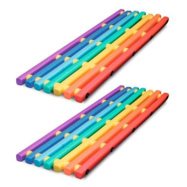 Imagem de Kit 2 Esteira Boia Flutuante Espaguete Cama Colchão Colorido - Plastif