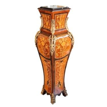 Imagem de Escultura Coluna em Madeira Marchetado com Mármore e Metais