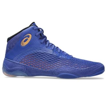 Imagem de ASICS Tênis masculino Split Elite Wrestling, Cobalto escuro/laranja pop, 47