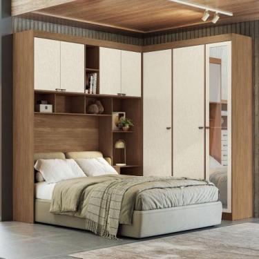 Imagem de Guarda-Roupa Casal Modulado Toledo 7 Portas 4 Gavetas Jatoba/Areia com