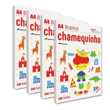 Imagem de Papel sulfite Branco A4 75g 210mm x 297mm Chamequinho pacotes com 100 