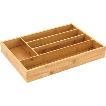 Imagem de Table Bandeja Para Talheres 5X36X26Cm Bambu Natural Com 5 Divisoes