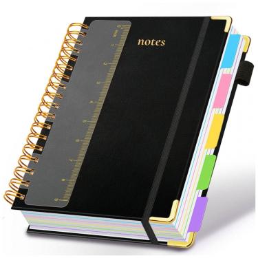 Imagem de Caderno universitário espiral capa dura GDGDSY B5 8x10, 5 matérias, 300 páginas pautada...