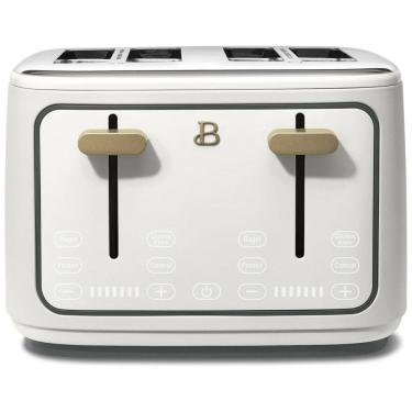 Imagem de Torradeira elétrica Beautiful 4 fatias branca com display digital touch, ranhuras largas autoajustáveis, controle de tostagem, 1800W, 110V