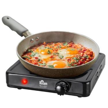 Imagem de Fogão Elétrico Kian FG100 1 Boca Preto 127V, Portátil para Cozinha Com