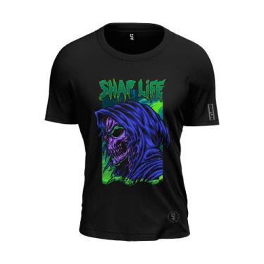 Imagem de Camiseta Skull Dark Caveira Sombria Purple Roxa Shap Life