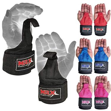 Imagem de (One Size, Black) - MRX Power Weight Lifting Straps Wrist Support Heavyduty Gym Training Bandage Cordura Hook Deadlifting Wraps