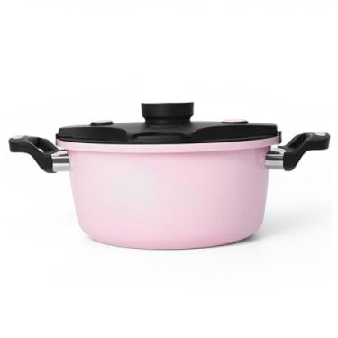 Imagem de Panela De Pressão De Indução Em Alumínio Cerâmico 6L 24cm (Rosa)