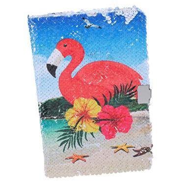 Imagem de TEHAUX Caderno Flamingo Bloco De Notas Para Estudantes Diário Com Caderno Para Caderno De Glitter Bloco De Anotações Lantejoulas Presente Escritório Desenho Animado