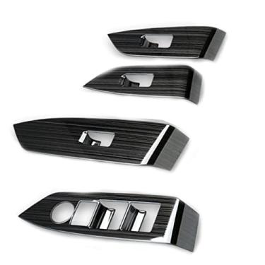 Imagem de 4 peças de titânio preto para interruptor de janela de carro tampa do painel Tirm acessórios de substituição para Mazda