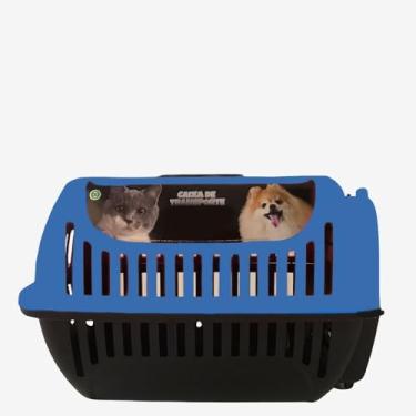 Imagem de Caixa para Cachorros e Gatos, N.2,Viagem e Passeio,Transportador para Animais com ventilação, Fácil Transporte, Azul