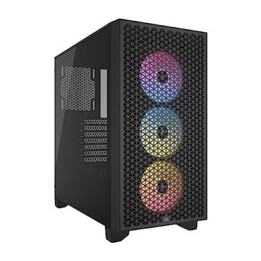 Imagem de Estojo para PC Corsair 3000D RGB Airflow Mid-Tower — 3 ventoinhas RGB AR120 — Suporte para GPU de três slots — Compatível com até 8 ventoinhas de 120 mm — Design de alto fluxo de ar — Preto
