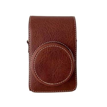 Imagem de Daconovo Capa protetora para câmera digital Bolsa de armazenamento para câmera de couro PU com alça de ombro removível Compatível com RICOH GR2/GR3/GR3X Canon G7X2/G7X3 Sony RX100/ZV1/LX10/SX740/ZR100