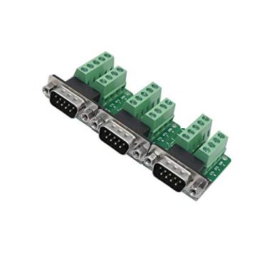 Imagem de Zovfam Conector DB9 9 pinos adaptador macho placa breakout conector RS232 serial para bloco de terminais DSUB módulo de sinal com parafusos de rosca pacote com 3 parafusos