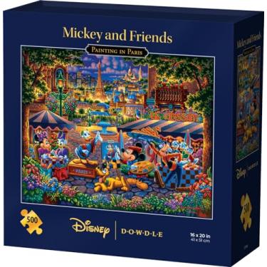 Imagem de Mickey e seus amigos pintando em Paris - Quebra-cabeça de 500 peças